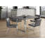 Table de salle à manger, rectangulaire, 60 po, cuisine, salle à manger, stratifié gris, métal chromé, contemporain, moderne-261413941