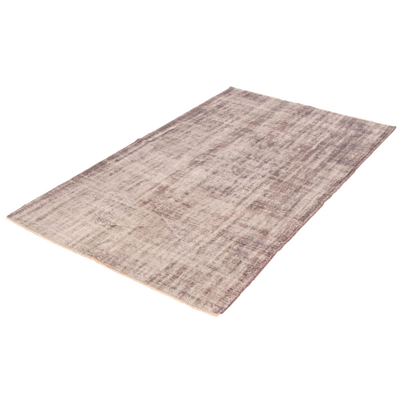 Tapis unique en laine noué à la main de style années 1990 de 5 pi 7 po x 9 pi Monagas gris / ivoire
