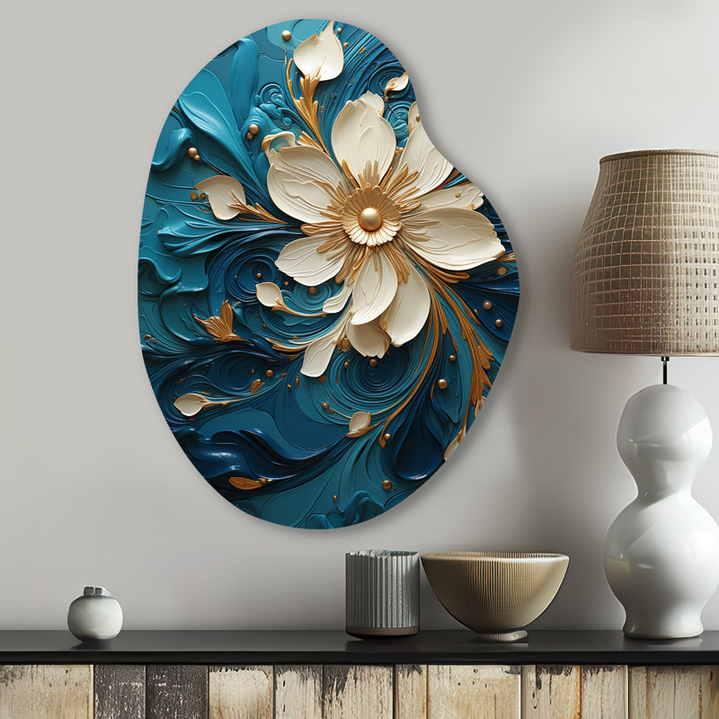 «Gahn - Abstract Spirals», décoration murale asymétrique en métal, impression d'art moderne, H 30 po x l 22 po