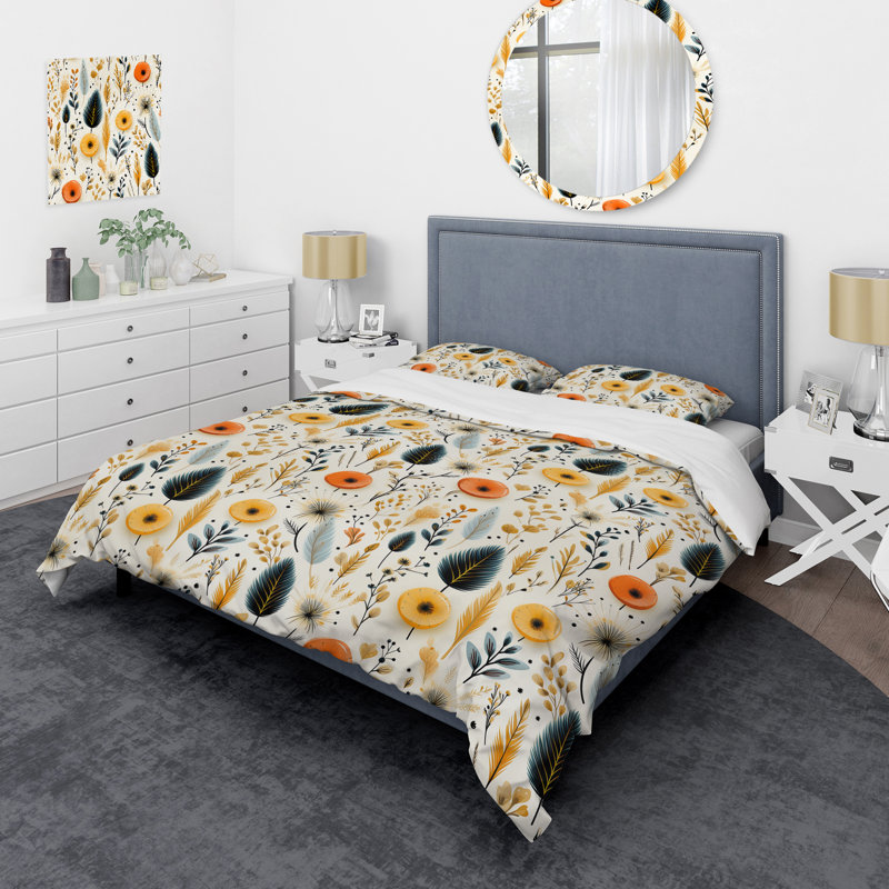 Ensemble de housse de couette Earthy Boho Eclectic Plants I - Eclectic, Housse de couette pour très grand lit et 2 très