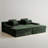 Oversized Modular Flannel Double Chaise Lounge Chair with 4 Pillows, Pure Foam Filled, No Assembly Required, Green-118698504