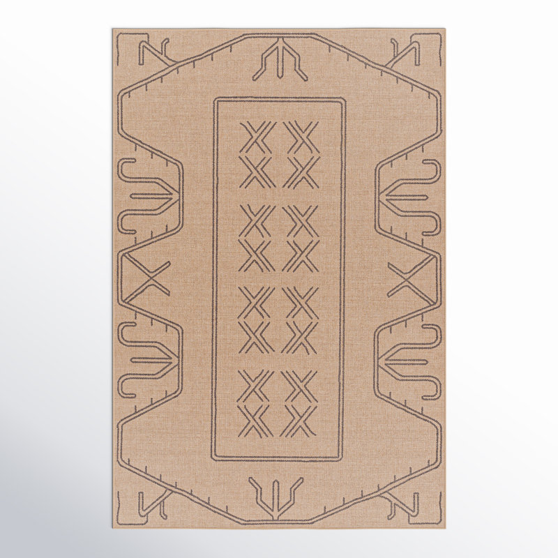 Keld Moroccan Tan Area Rug, Rectangle 4' x 6'