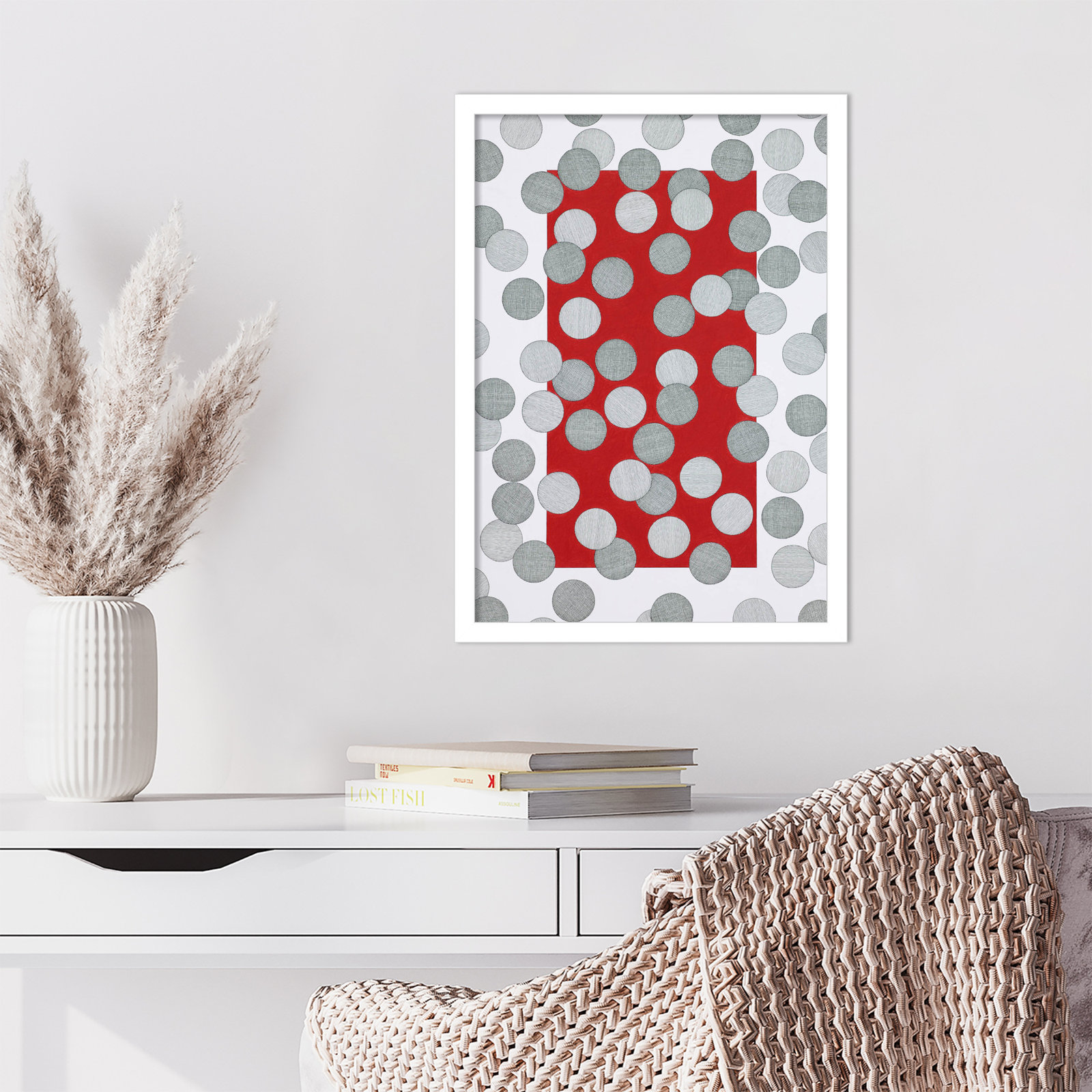 Over the Hills and Far Away Print, White, 21" H x 15" W x 1" D