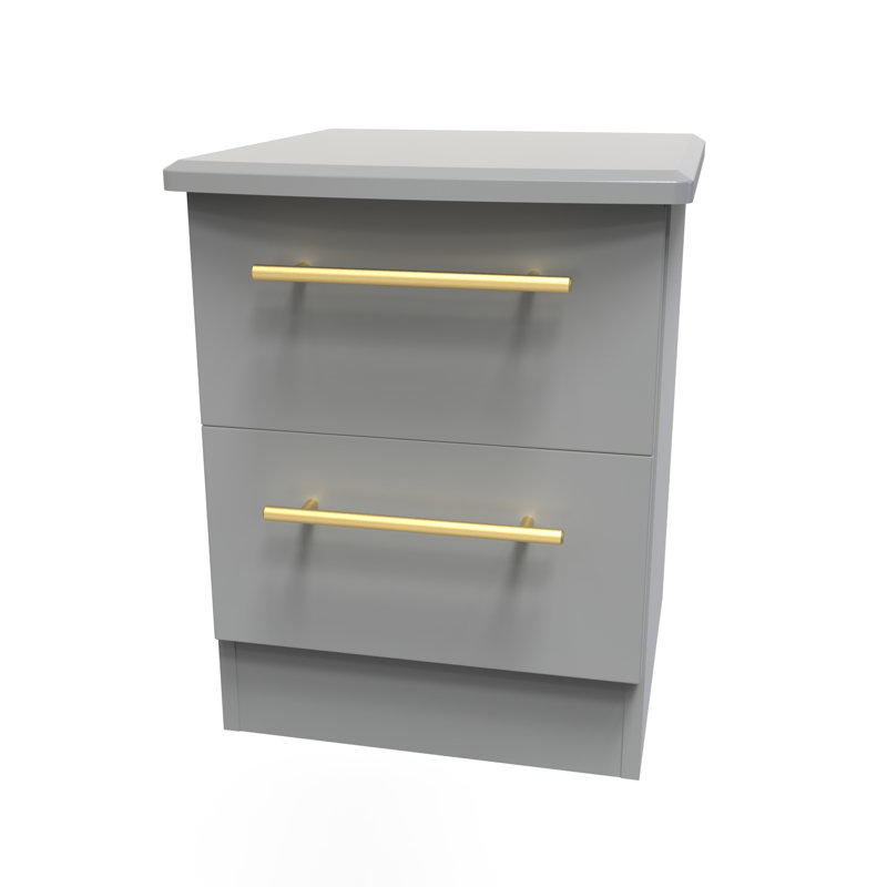 Fully Assembled Esabella 2 - Drawer Nightstand, Dust Grey