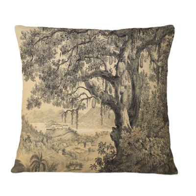Nature Of South America Old Image VII - Traditional Printed Throw Pillow