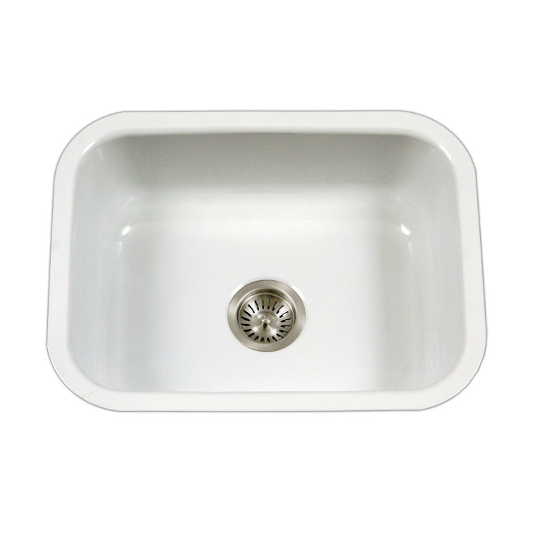 Porcela 22.76" L x 17.4" W Porcelain Enamel Steel Undermount Single Kitchen Sink