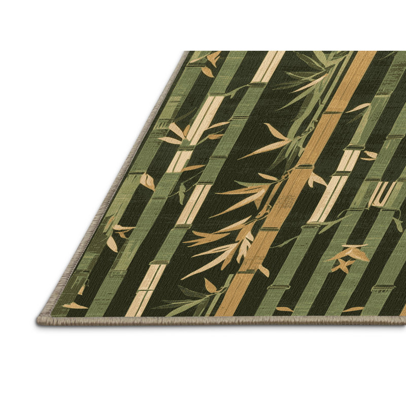 Tapis art déco brun lavable à la machine, Rectangulaire 8 pi x 10 pi