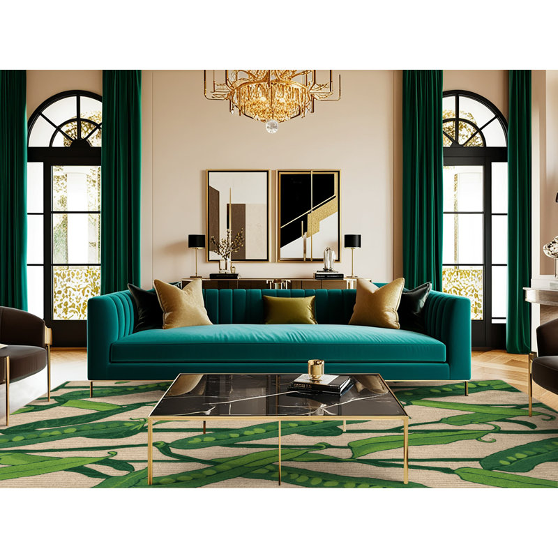  Washable Pea Shoots Vegetables Area Rug, Rectangle 2' x 3'