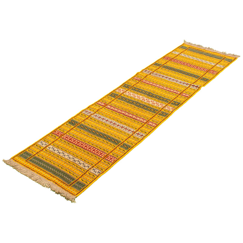 Tapis doré en laine Flatweave