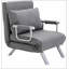 Canapé-lit simple pliant convertible à 5 positions pour une personne avec fauteuil et structure en acier pour bureau à domicile, gris clair