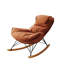 Leisure Rocking Chair For Balcony, Safe Swinging, Brown Comfortable And Breathable Single With Ergonomic Design,
