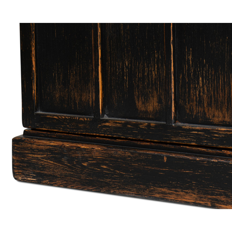 Glass China Cabinet, Antique Black