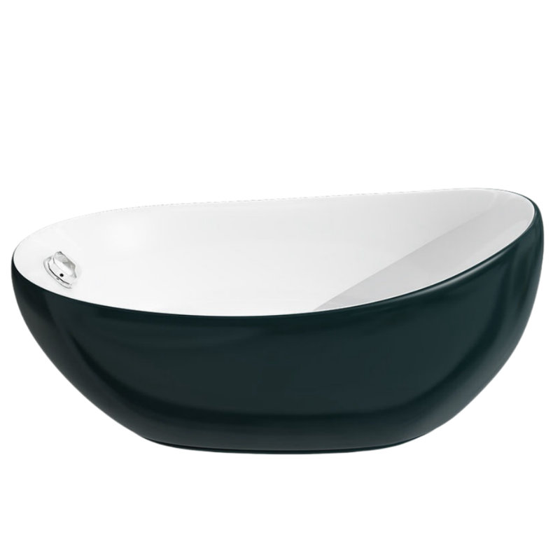 Modern Simple Acrylic Bathtub, Black/White