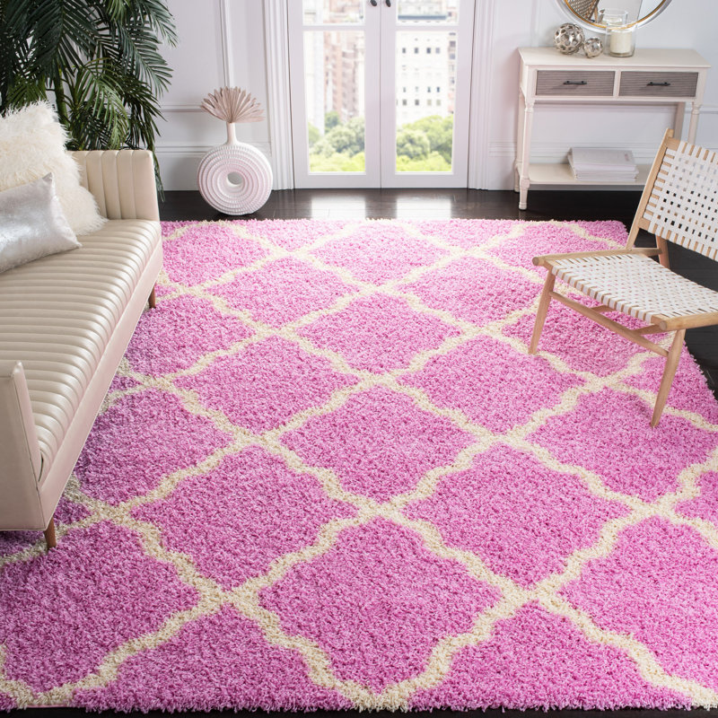 Tapis rose / ivoire Alonnah, Rectangle 8 pi 6 po x 12 pi