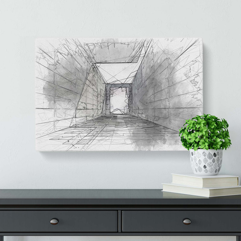 Architecture Sketch Vol.33 In Abstract - Wrapped Canvas Print, 50cm H x 76cm W x 3cm D