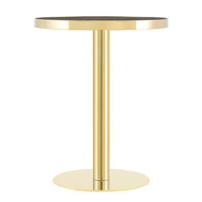 Table d'appoint ronde 23,6 po or et gris foncé avec plateau en panneau de fibres à densité moyenne avec finition UV