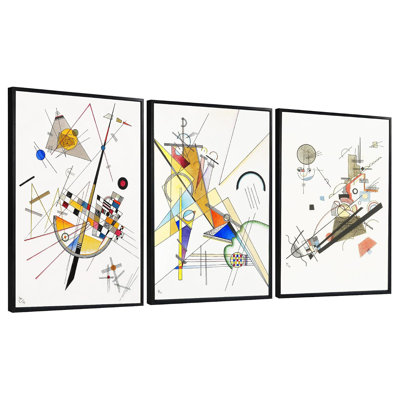 "Giclée sur toile", ensemble de 3 reproductions d'art mural sur toile par Wassily Kandinsky