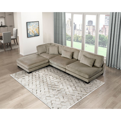 Canapé modulaire 4 pièces avec repose-pieds Koah