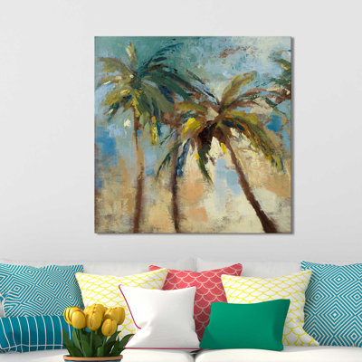 Island Morning Palms' Acrylic Painting Print -  Bay Isle Home™, DEEF37CD836D4C6493B346D813501012