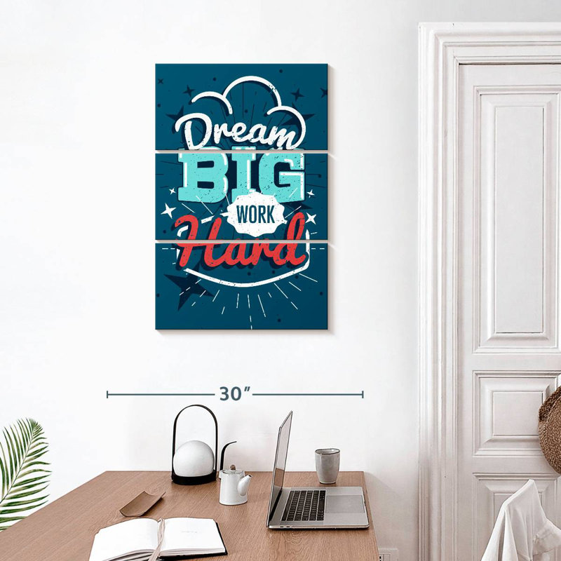 Tergel Dream Big Work Hard, H 32 po x l 20 po