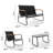 4-Person Cooling Patio Seating Group – Rocking Chairs, Solid Wood Armrests & Cushions-1932683956