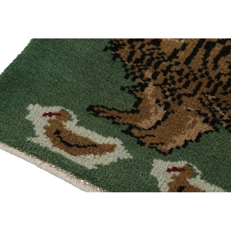 Vintage One-of-a-Kind 1'2”X2' Hand Knotted Area Rug