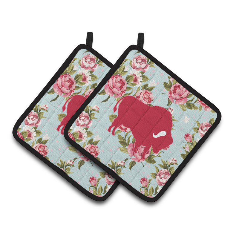 Caroline's Treasures Buffalo Polyester Potholder Set