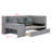 Upholstered Daybed With Drawers, Shelves, Flip Cabinets & Side Table-1589733495