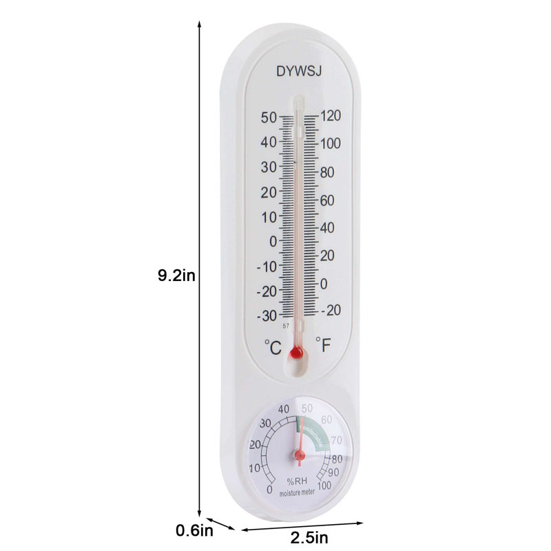 Thermomètre hygromètre intérieur / extérieur, paquet de 3 jauges d'humidité à température murale, sans pile