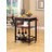 Ahseem Faux Marble with Wood Kitchen Buffet Serving Cart