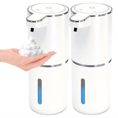 Automatic Foaming Soap Dispenser,Touchless Foam Soap Dispenser,Rechargeabled Wall Mounted Smart.(White/2 Pack)