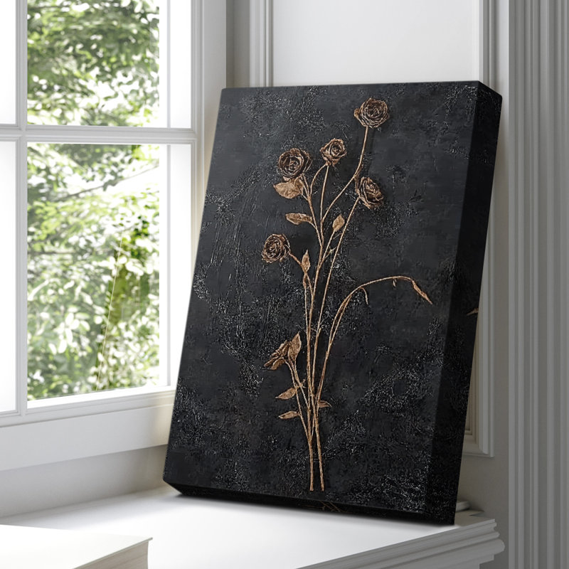 Toile tendue avec châssis Floral CI, H 48 po x l 32 po