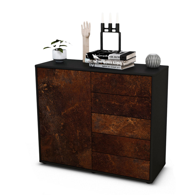 Presidio 92cm Sideboard, Anthracite/Rust