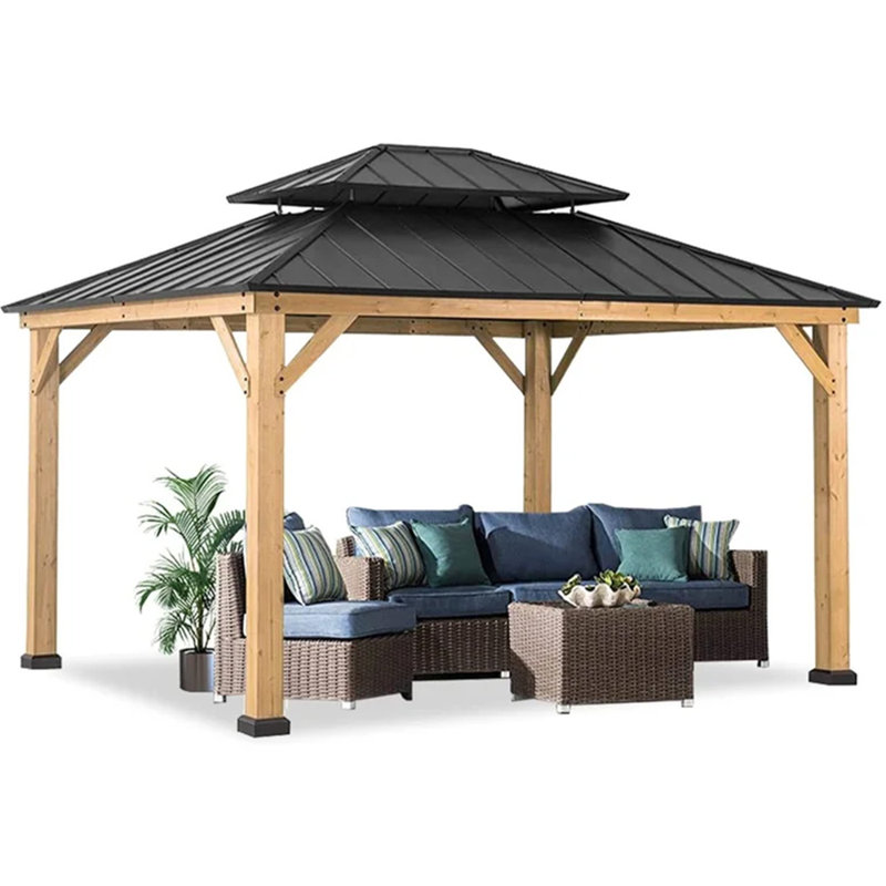 Abri de jardin en bois massif, H 120 po x l 156 po x P 132 po