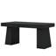 Bureau de direction moderne de 55 po de style Mid-Century - poste de travail d'ordinateur à domicile avec double base trapézoïdale, table d'écriture élégante et bureau de conférence, mobilier de bureau en bois noir