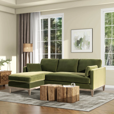 Canapé modulaire réversible 89 po Knox, velours performance beige français