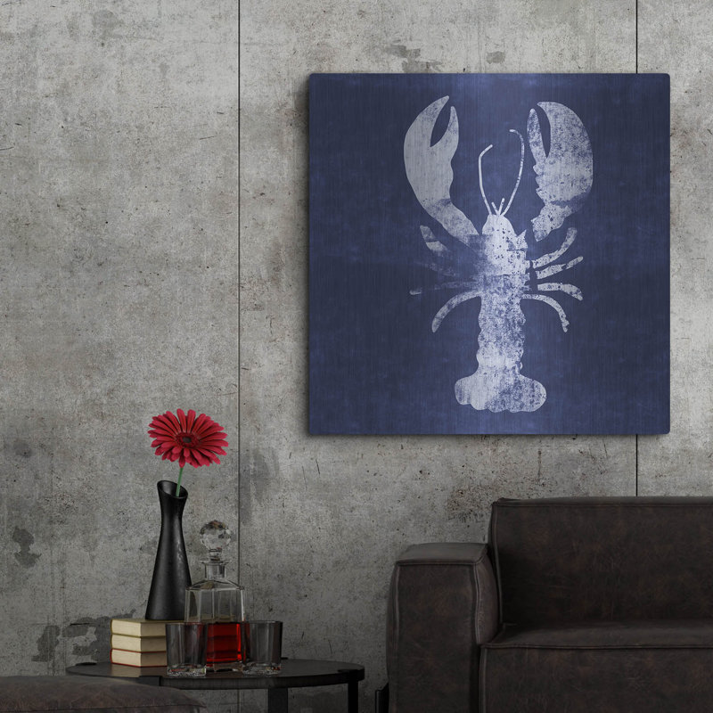 «Indigo Lobster» par Linda Woods, H 36 po x l 36 po