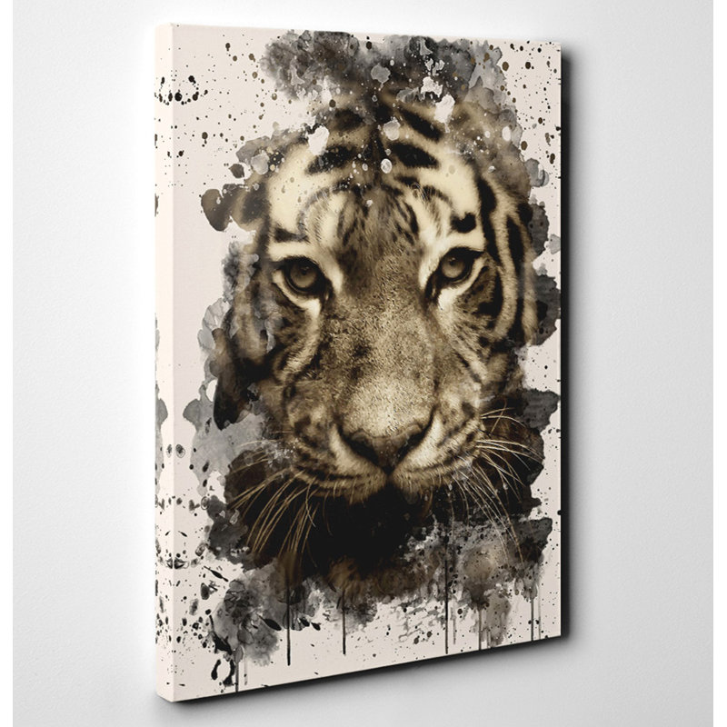 Tiger (3) Painting on Canvas - Wrapped Canvas, 50cm H x 35cm W