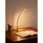 Lampe de table moderne incurvée à DEL avec gradation continue et 3 températures de couleur, lampe de chevet en aluminium et en fer pour la chambre à coucher, le salon ou le bureau
