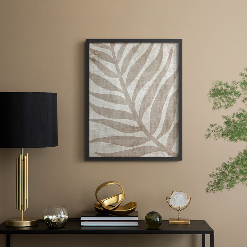 «Island Neutrals I», reproduction encadrée - bois massif, H 30 po x l 24 po, Noir, noir, noir, noir