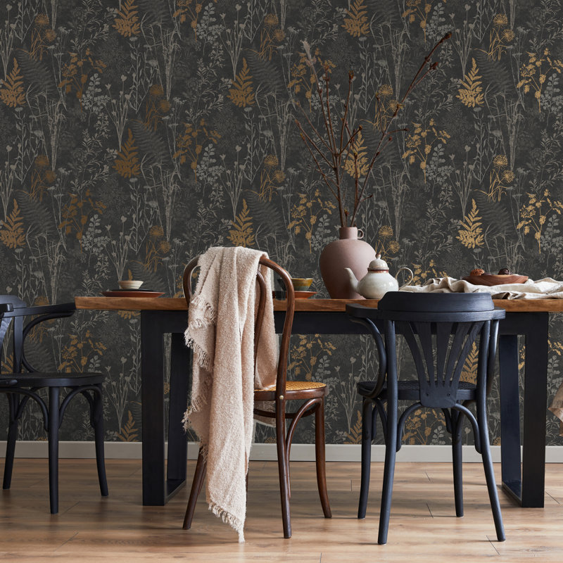 Superfresco Easy Organics Floral Metallic Wallpaper, Brown/Beige
