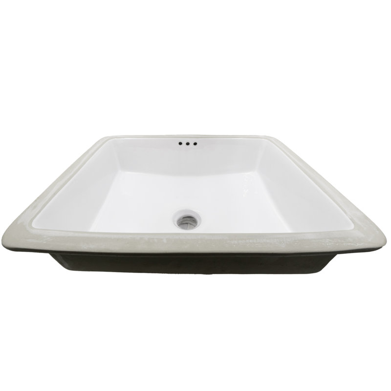 Novatto 20.5'' White Porcelain Rectangular Bathroom Sink with Overflow