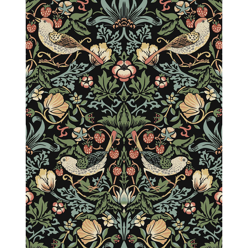 Britiany Peel & Stick Floral Roll, Ebony