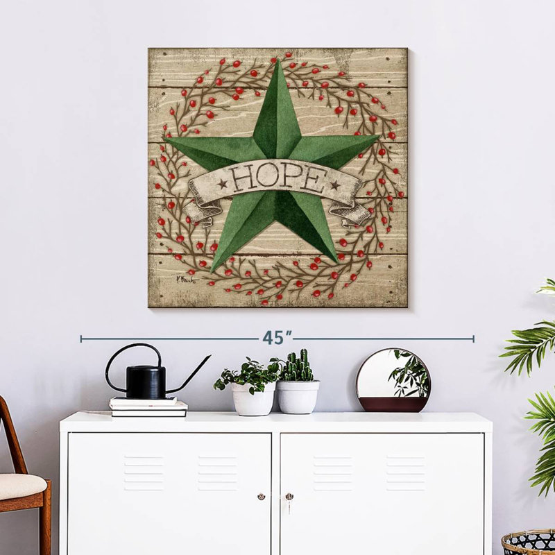 Tergel Barn Star With Berries II, 30" H x 30" W