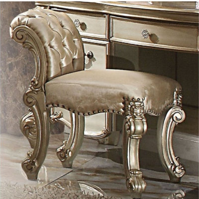 Gerasim Fabric Upholstered Wooden Vanity Stool by Astoria Grand