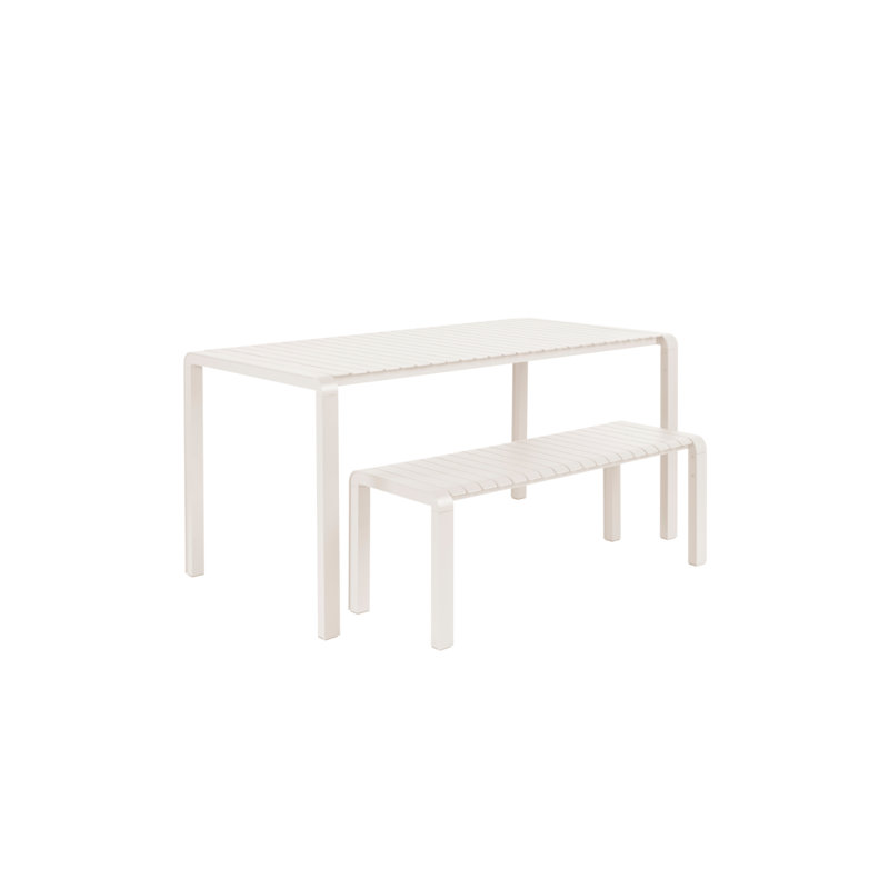 Outdoor Dining Table, White, 30"H x 84"W x 38"D