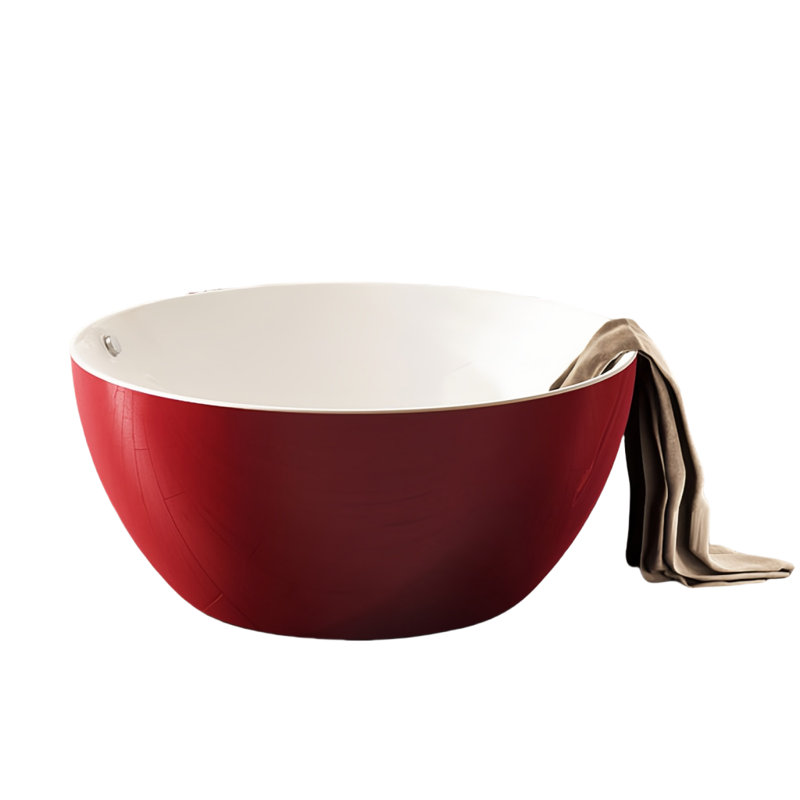 Baignoire ronde moderne simple en acrylique, Rouge