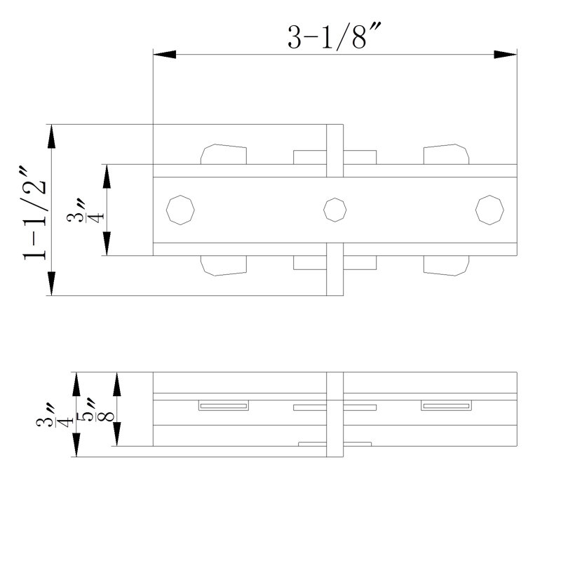 Straight Track Connector, Black