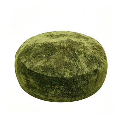 Pouf rond vert ciel étoilé de 120 cm, peluche douce en fausse fourrure avec fil lurex argenté, garni de mousse, canapé relaxant pour chambre ou dortoir