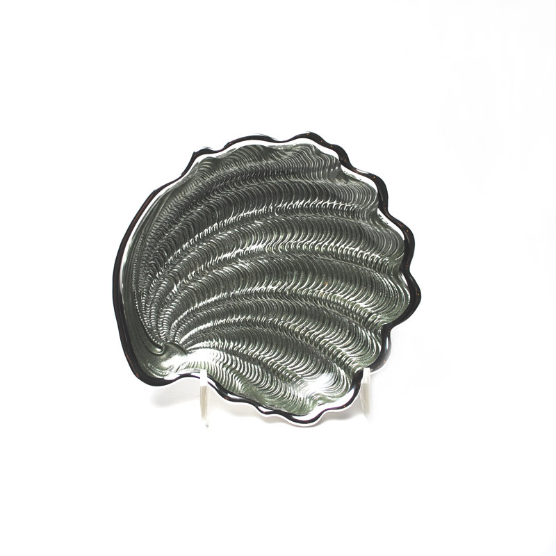 Conchiglia Glass Decorative Tray, Sage Green
